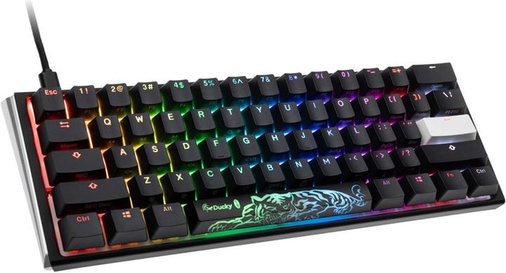 Produktbild Ducky One 3 Classic Black/White Mini Gaming Tastatur, RGB LED - MX-Brown (US) (US, Kabelgebunden)