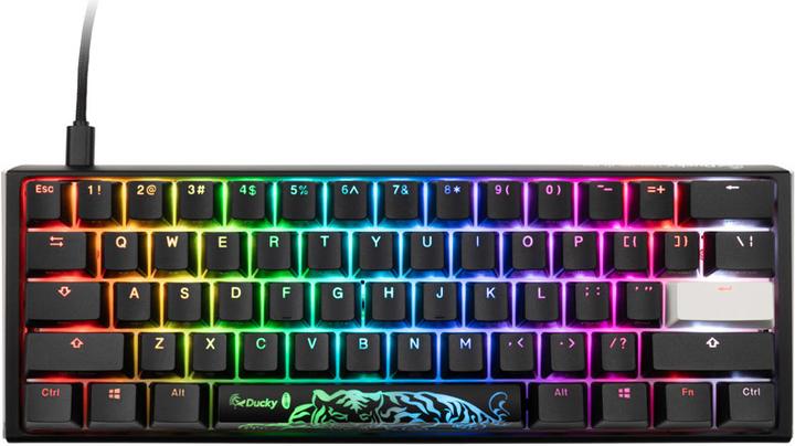 Produktbild Ducky One 3 Classic Black/White Mini Gaming Tastatur, RGB LED - MX-Brown (US) (US, Kabelgebunden)