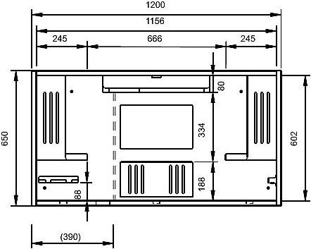 Image du produit Hammerbacher Bureau mural Mini-Office, h x l x p 650 x 1200 x 260 mm, blanc / blanc.