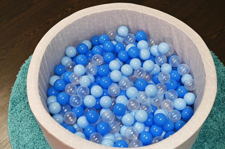 Actual product image Knorrtoys Ball pool soft - "Grey" - 300 balls soft blue/blue/transparent