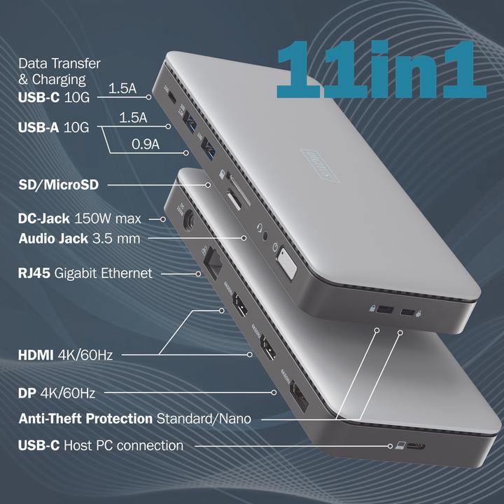 Produktbild Digitus USB-C Docking Station, 11-Port (USB-C, 11 Ports)