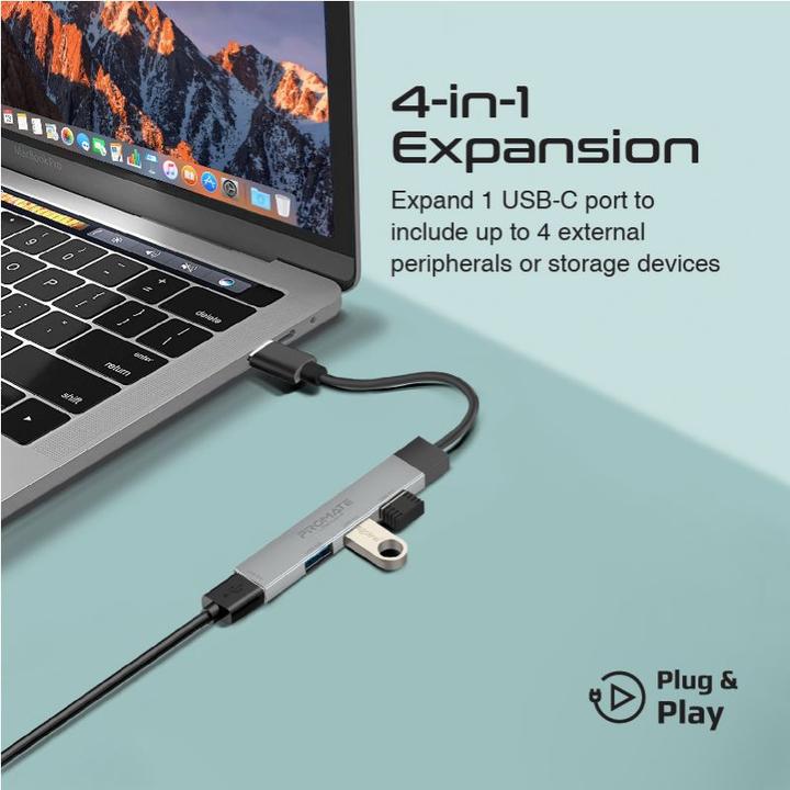 Actual product image ProMate LiteHub-4i 4 in 1 USB-C Hub (USB-C, USB-A, 4 Ports)