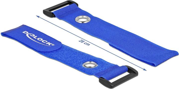 Image du produit Delock Serre-câbles velcro avec boucle et oeillet de fixation L 280 x l 38 mm bleu 3 pièces (Serre-câbles velcro, 280 mm, 3 pcs)