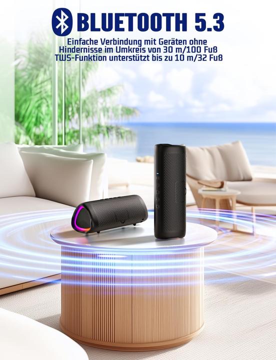 Produktbild Uohhboe Tragbarer Bluetooth-Lautsprecher (24 h, Akkubetrieb)
