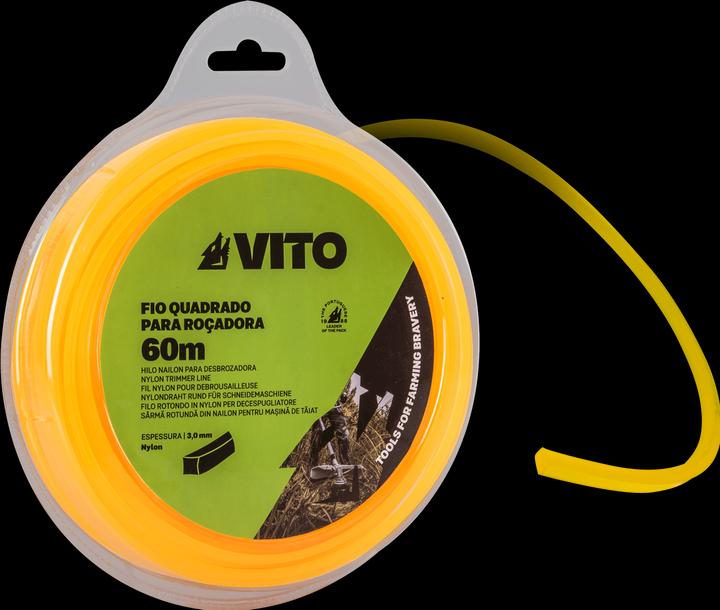 Image du produit VITO Fil De Nylon Carre Pour Debroussailleuse 3 Mm 100 Mt (Pièces de rechange pour machines de jardinage)