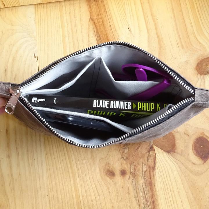 Actual product image Only-Bags.Store Small green waxed canvas cross-body bag with zip and leather strap