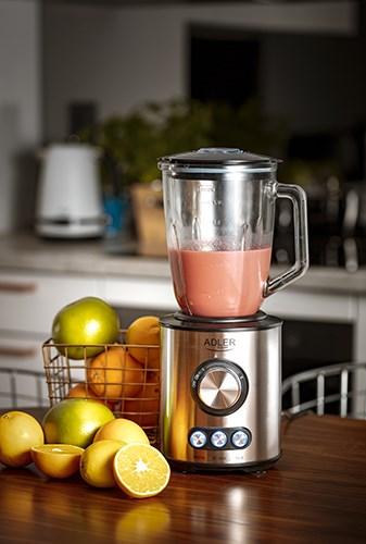 Actual product image Adler Blender AD 4078 Tabletop, 1700 W, Jar material Glass, Jar capacity 1.5 L, Ice crushing, Stainless (EU plug, 800 W)
