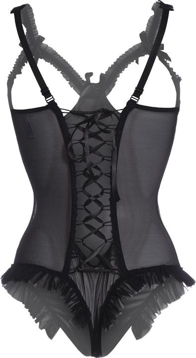Actual product image Christine Le Duc Wetlook Body with open crotch/cups Mistique (L)