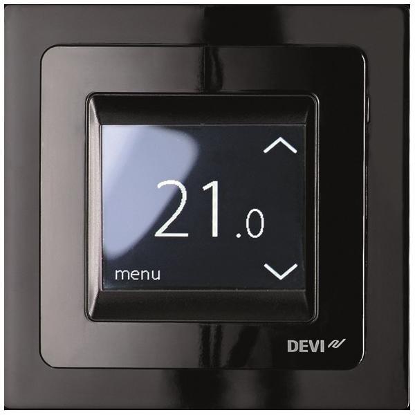 Produktbild Devi DEVIreg Touch schwarz 140F1069 UP Uhren-Thermostat 16A, 230V mit Rahme