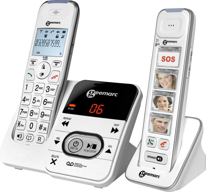Produktbild Geemarc PACK Mobility 295 Schnurloses Seniorentelefon Anrufbeantworter, Foto-Tasten Beleuchtetes Display Wei