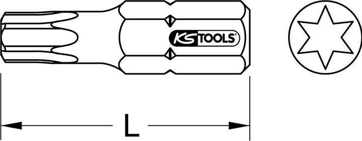 Produktbild KS Tools 1/4" TORSIONpower Bit, Länge 25 mm (T10)