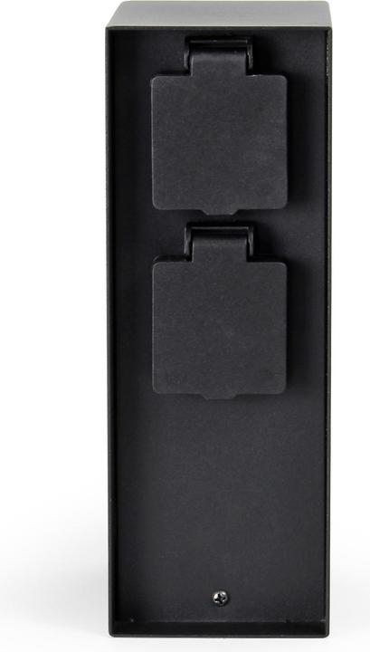 Actual product image Wiltec Garden Socket Twofold from Stainless Steel with Timer, Outdoor Socket IP44 with Timer Clock