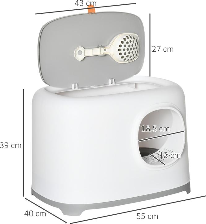 Immagine prodotto PawHut Lettiera per gatti dal design compatto (Lettiera per gatti chiusa)