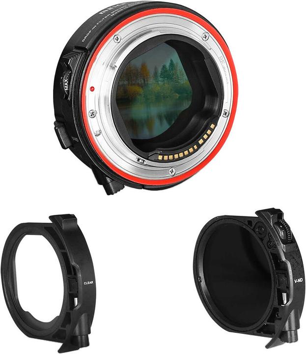 Actual product image Meike Drop in Filter Mount Adapter EF to EOSR (with variable ND filter)