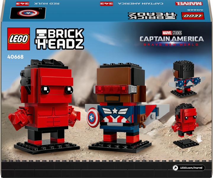 Immagine prodotto LEGO BrickHeadz Super Heroes Captain America & Red Hulk (40668, LEGO Brickheadz)