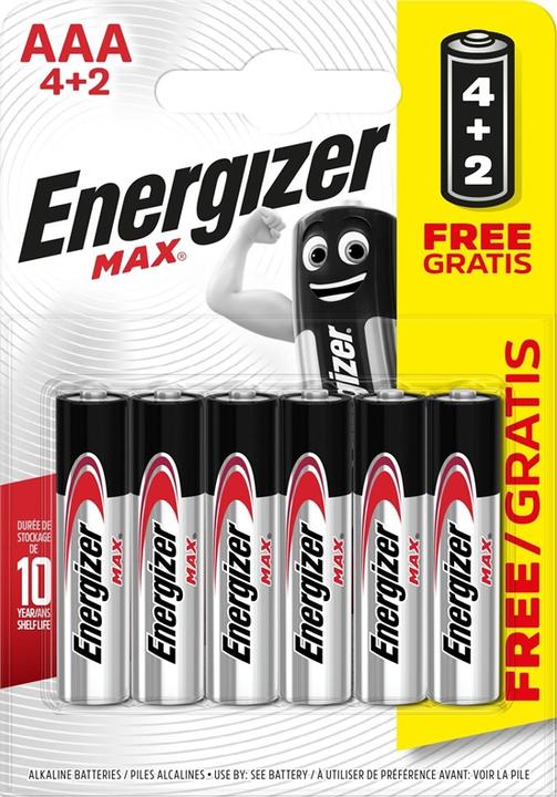 Produktbild Energizer Max 4+2 Micro (AAA)-Batterie Alkali-Mangan 1.5 V 6 St. (6 Stk., AAA)