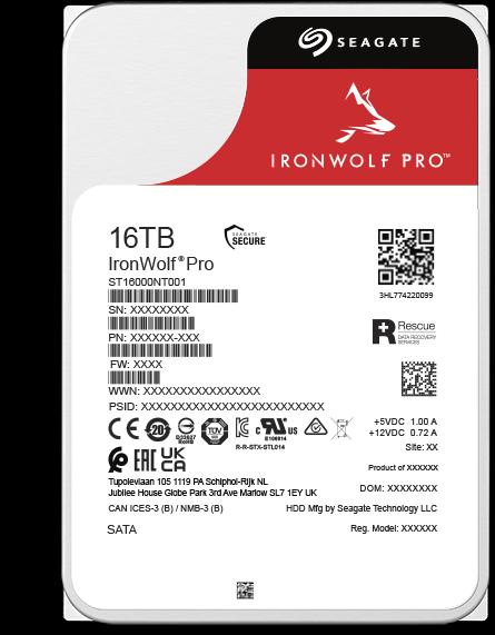 Actual product image Seagate IronWolf Pro (16 TB, 3.5", CMR)