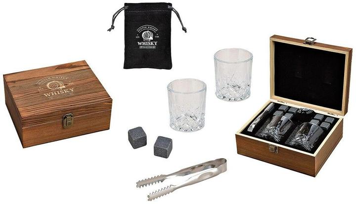 G. Wurm Whisky Stein Set, Eiswürfel aus Basalt Stein 2x2x2 (3 dl, 6 x, Whiskygläser)