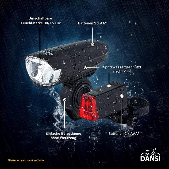 Image du produit Dansi Kit d'éclairage LED pour vélo Basic (90 lm, 35 lm)