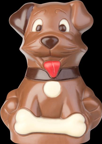 Produktbild miniSchoggi Schokoladenform Hund mit Knochen