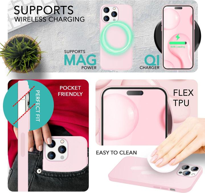Immagine prodotto Nalia Custodia in silicone liquido con funzione MagSafe e vetro di protezione 2x del display (Apple iPhone 14 Pro)