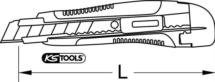 Actual product image KS Tools Universal snap off blade knife, 165mm, blade 18x100mm (Cutters)