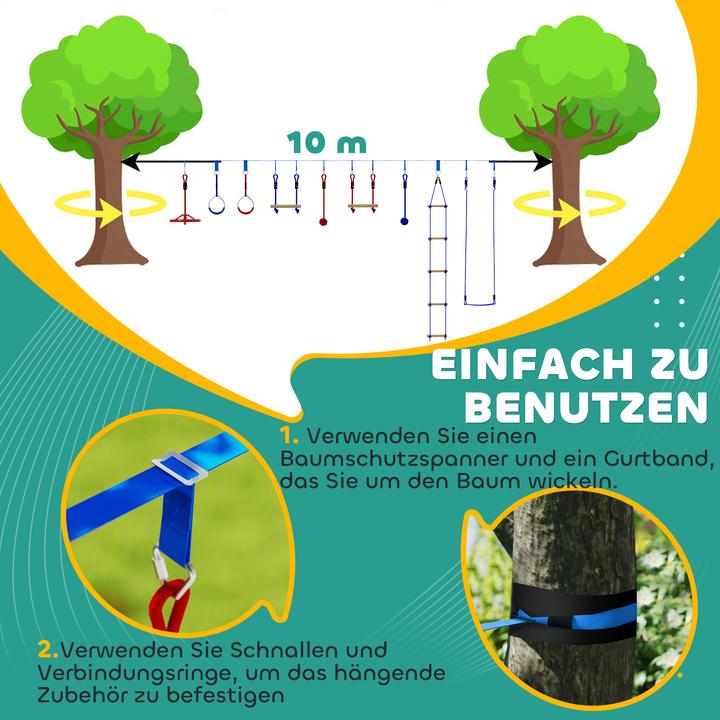Actual product image Aiyaplay Ninja Slackline-Set Polyester, Kunststoff Blau+Rot