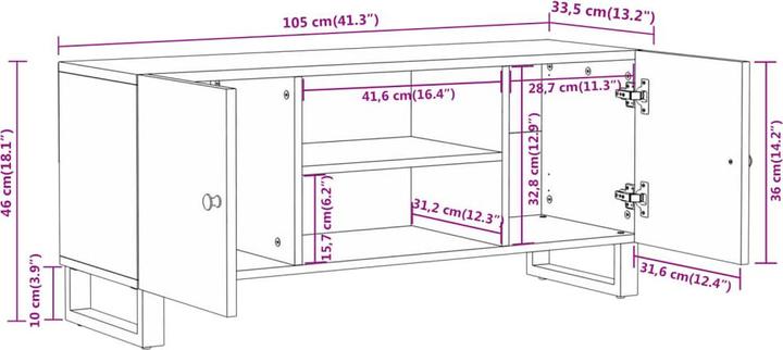 Actual product image VidaXL Zilly (105 x 33.5 x 46 cm)