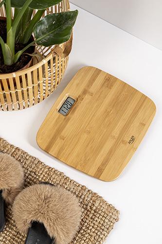 Actual product image Adler Bathroom Bamboo Scale AD 8173 Maximum weight (capacity) 150 kg, Accuracy 100 g (150 kg)