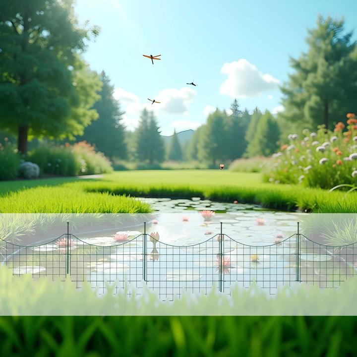 Produktbild Wiltec Gartenzaun Set 5 Elemente Unterbogen Teichzaun Maschendrahtzaun Steckzaun