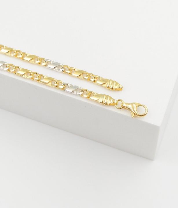 Image du produit Muau Chaîne de 8 (21 cm, 750, Or blanc, Or jaune 18 carats)
