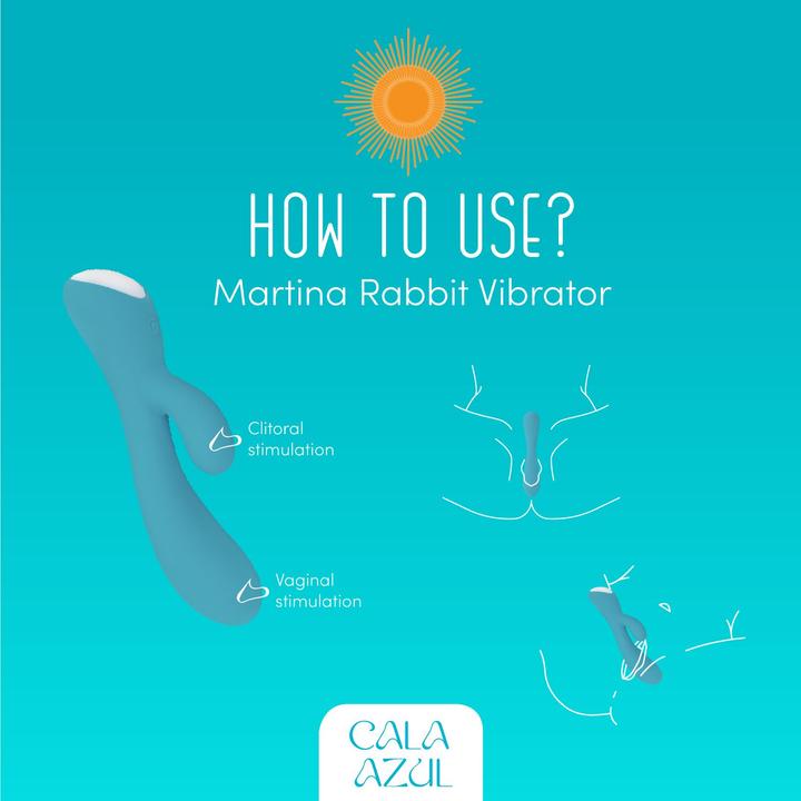 Actual product image Cala Azul Martina Rabbit Vibrator - Azul
