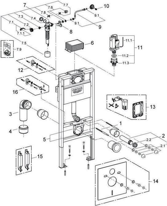 Actual product image Grohe WC element RAPID SL cistern 6-9 l
