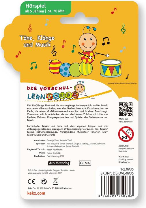 Actual product image Kekz Audiochip The Preschool Learning Caterpillar (German)