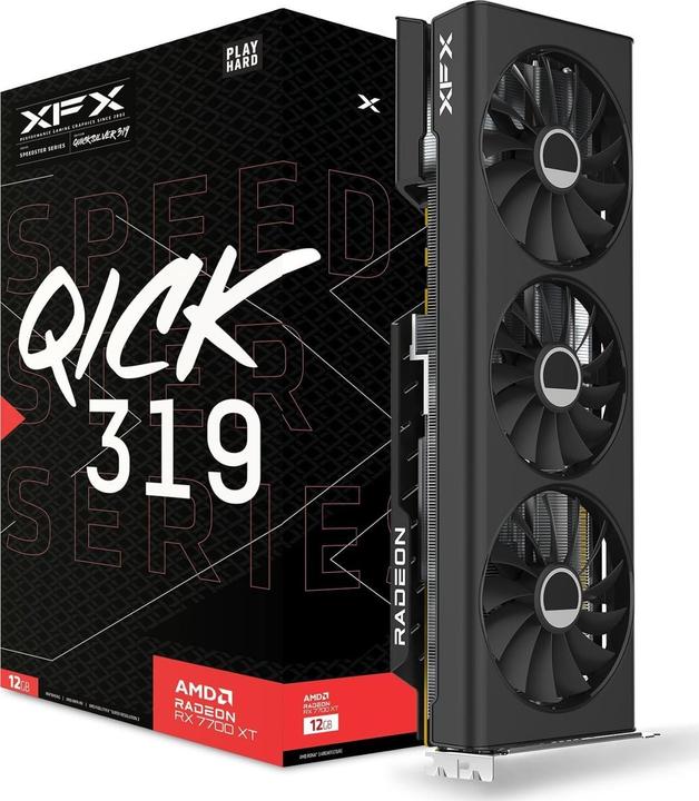 Actual product image XFX RX 7700 XT Black Qick319 12GB GDDR6 HDMI 3xDP (12 GB)