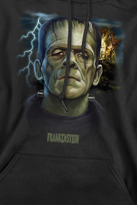 Actual product image Universal Monsters Mens Frankenstein Head Hoodie (L)