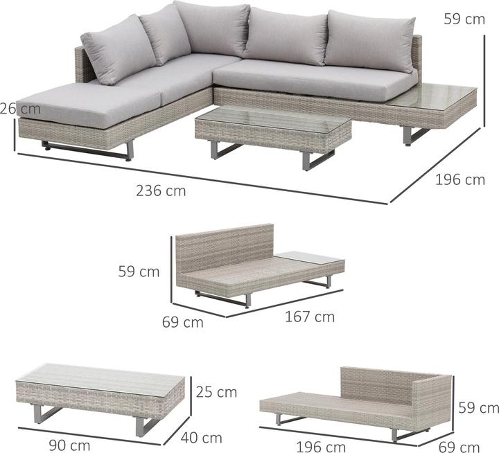 Actual product image Outsunny Garden furniture set