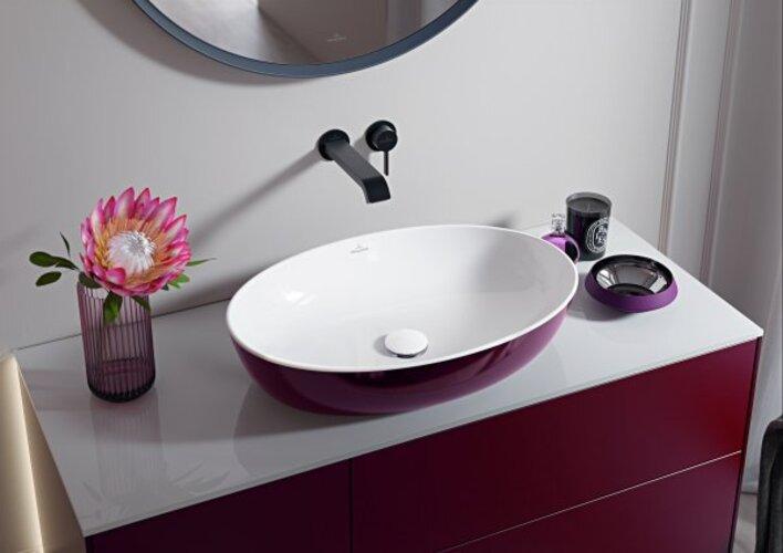 Produktbild Villeroy & Boch Aufsatzwaschbecken Artis 61 cm oval weiss/coal black 419861BCT8 (410 mm, 610 mm)