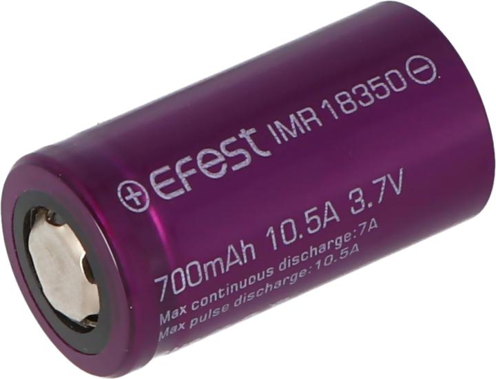 Actual product image Efest Battery Purple IMR18350 (plus pole flat) (1 pcs., 18350, 700 mAh)
