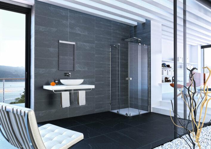Hüppe HÃPPE Xtensa pure sliding back door 2-piece (1/2), width:75cm, rebate left (211 cm, 97 cm, 11 cm)