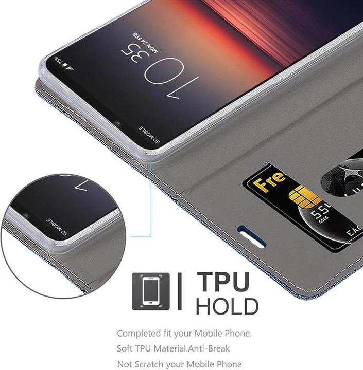 Produktbild Cadorabo Book Jeans Optik Cover (Sony Xperia 1 II)