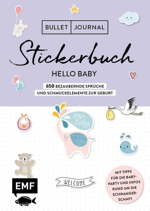 Produktbild Bullet Journal Stickerbuch Hello Baby:750 bezaubernde Sprüche und Schmuckelemente zur Geburt