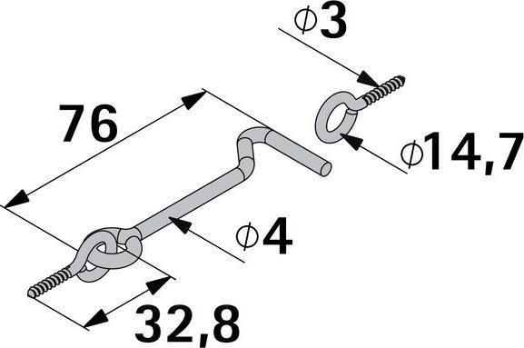 Immagine prodotto Hettich Sturmhaken 23 x 76 mm