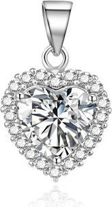 Actual product image Agato Sparkling silver pendant with zircons Heart AGH744