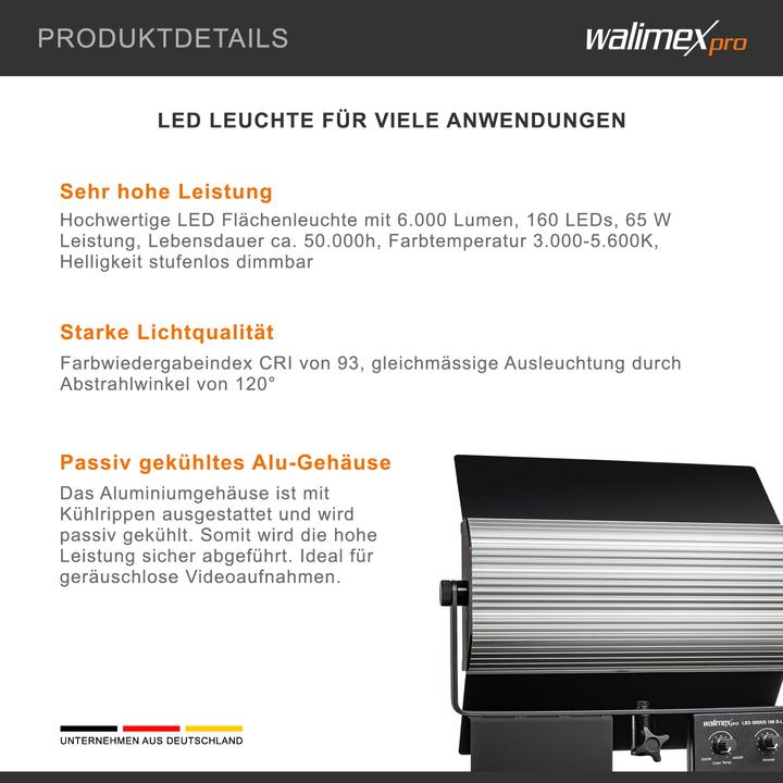 Produktbild Walimex pro pro LED Sirius 160 Bi Color (Studioleuchte)