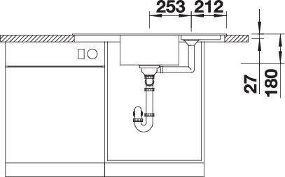 Produktbild Blanco Zia 9 E (Einbauspüle, 51 cm, 93 cm)