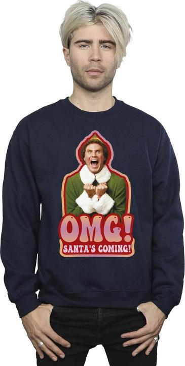 Actual product image Elf Mens Santa's Coming Sweatshirt (4XL)