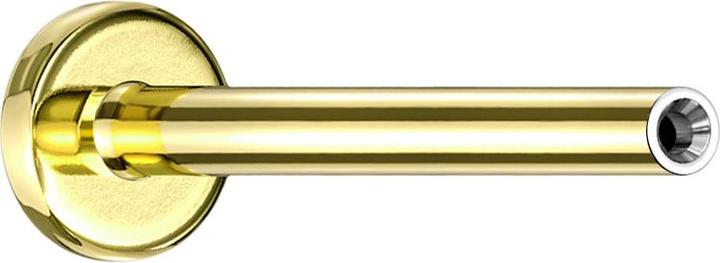 Actual product image Star Piercing Micro threadless labret rod gold-plated (Titanium G23, without brass)