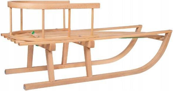 Actual product image No Name Wooden sledge with backrest