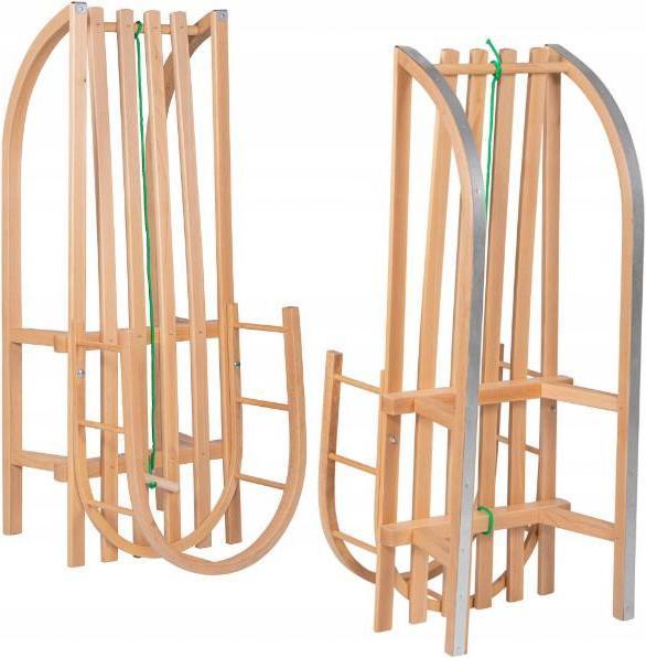 Actual product image No Name Wooden sledge with backrest